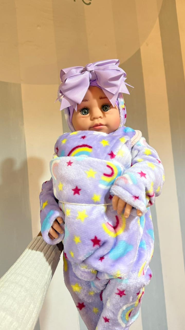 Muñecas Newborn con cobija y diadema ch, mediana y grande.