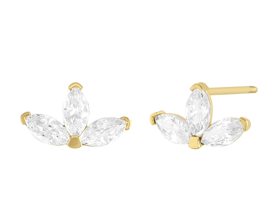 Broquel Flor Triple Marquise ENTRE JOYAS