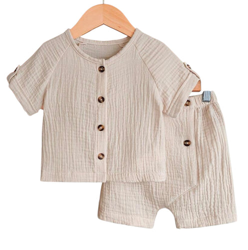 Conjunto Beige  Muselina Sablas  Niño CHIKY NYNO